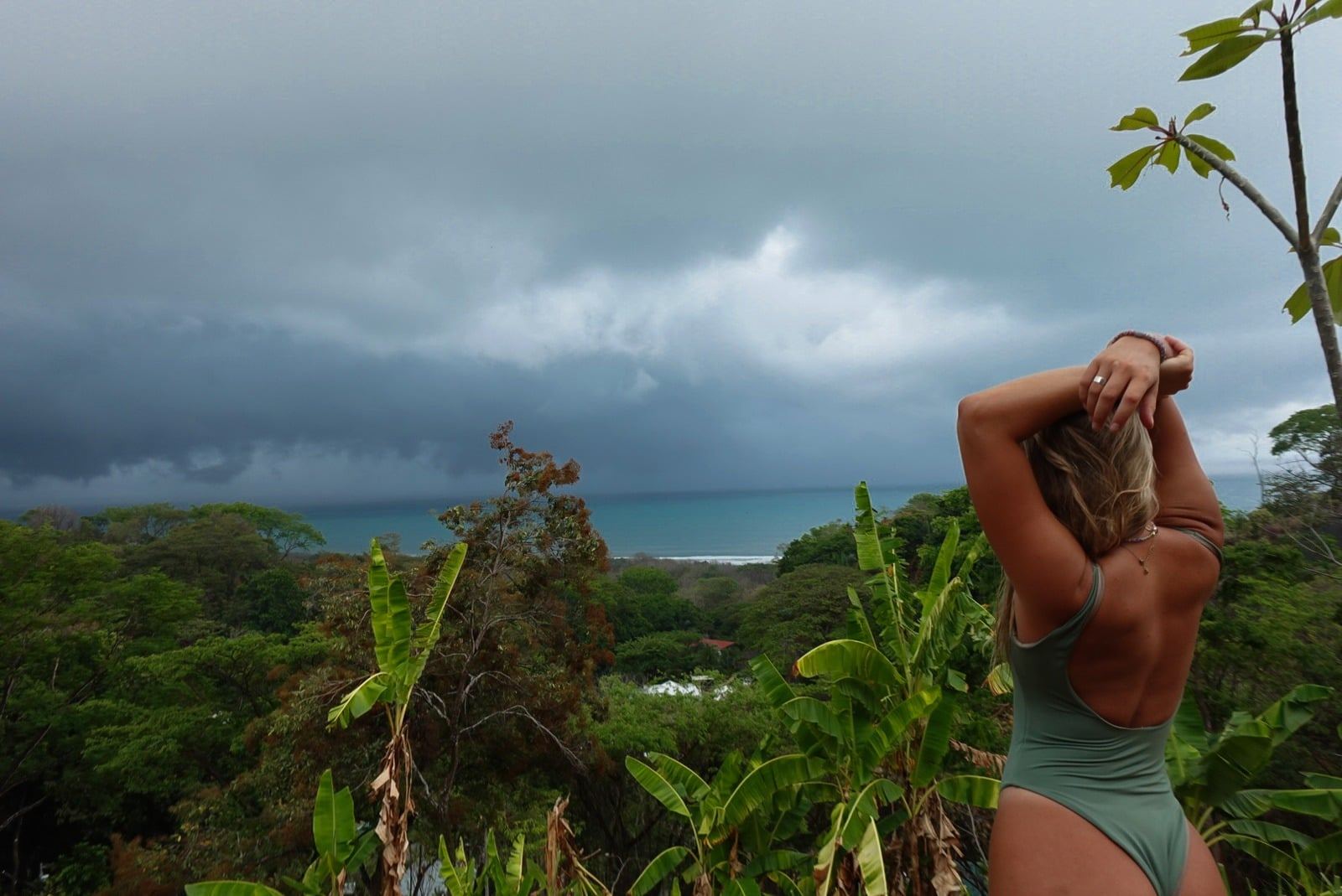 View from the jungle hills down to the Santa Teresa coastline